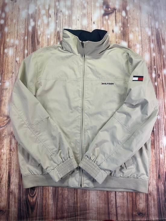 Tommy Hilfiger Other - Tommy Hilfiger Men's Beige Full Zip Spell Out Yacht Hooded Jacket Size XXL